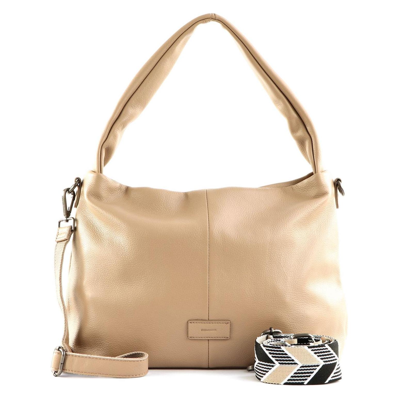 FredsBruder, Damen, Handtasche, Fosa Hobo Bag, Braun, Grau