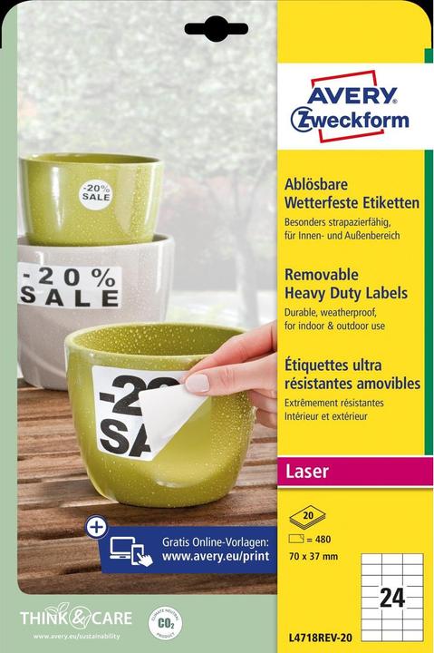 Actual product image Avery Weatherproof labels