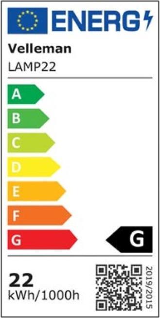 Label énergétique Velleman Vtlamp2wn (Lampe loupe)