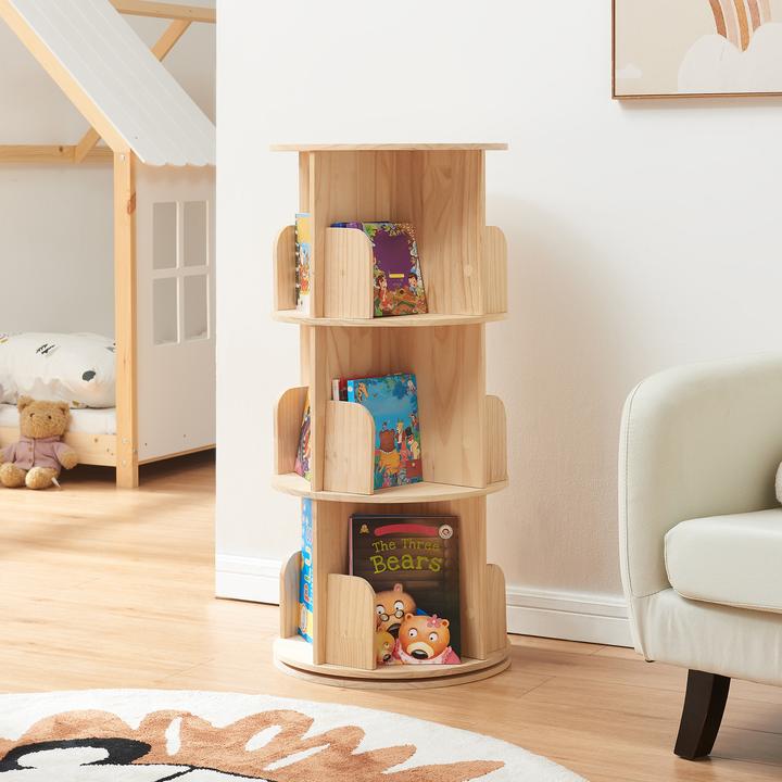 Produktbild En.Casa Drehbares Bücherregal Chasek 95x44 cm Kiefernholz Natur