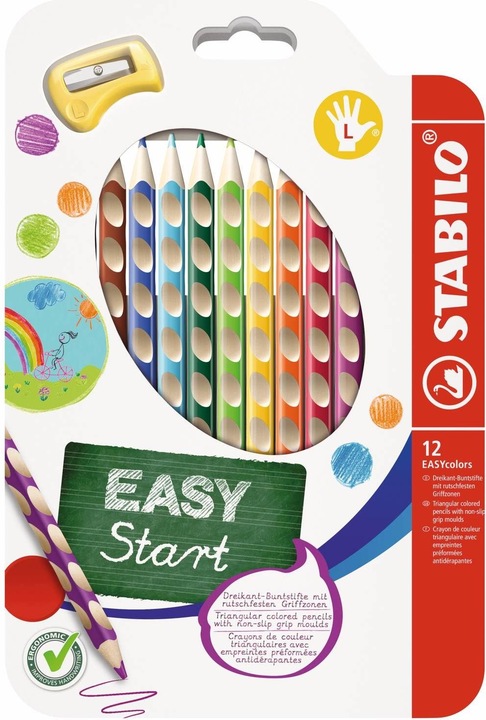 Produktbild STABILO EASYcolors ergonomischer Buntstift für Linkshänder (Mehrfarbig, 12 x)