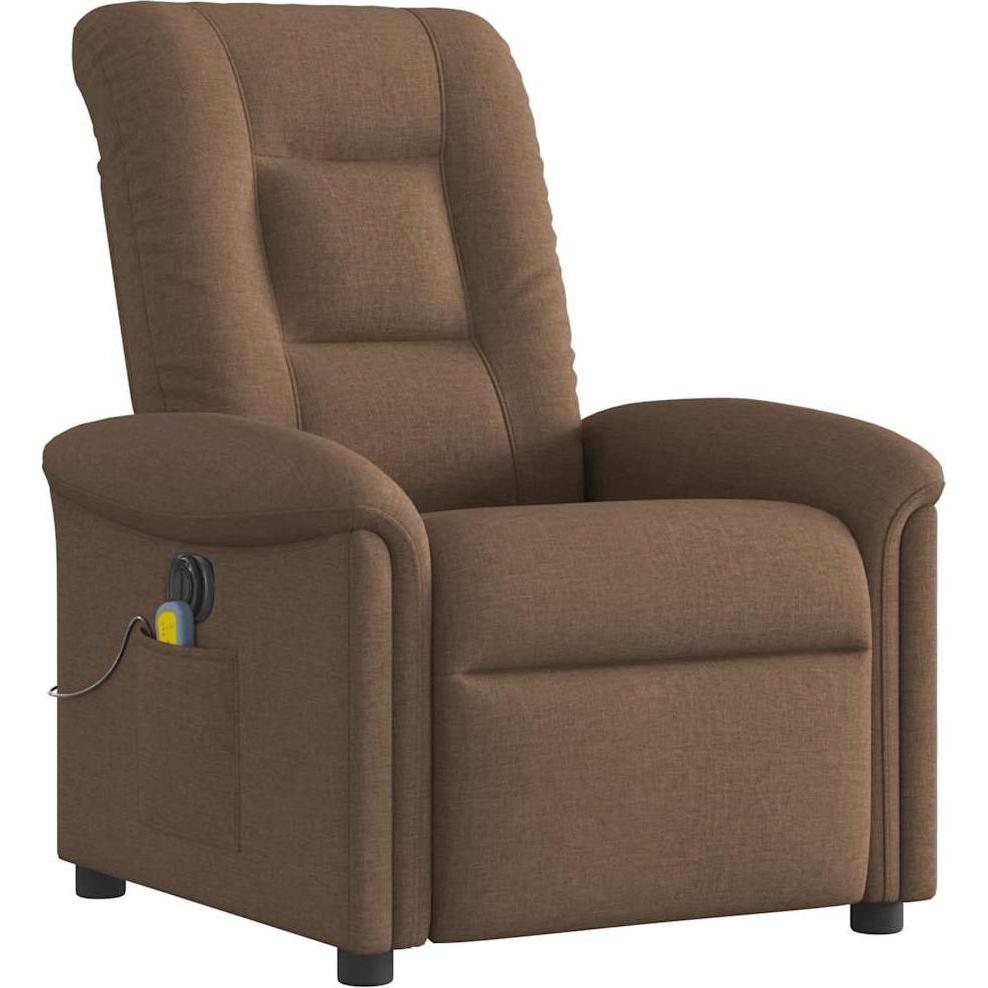VidaXL, Massageliege + Massagesessel, Massagesessel Elektrisch Braun Stoff