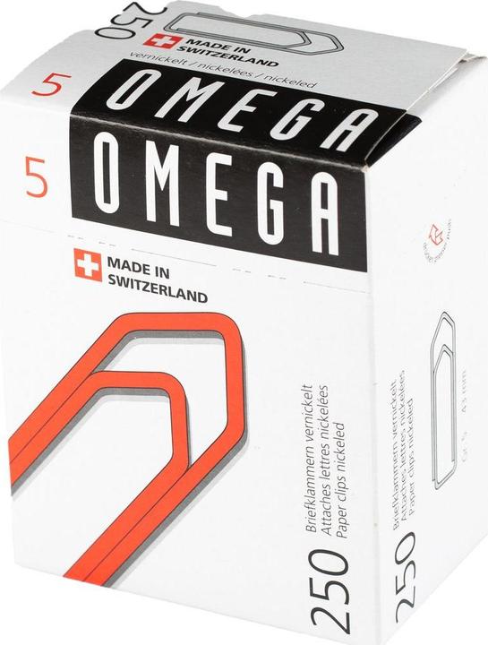 Produktbild Omega Büroklammer No5 vernickelt, 43 mm 250 Stück (250 x)