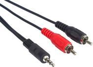 Produktbild PremiumCord Jack 3,5 mm - RCA (Cinch) kabelis, x2 5 m juodą (kjackcin5) (5 m, 3.5mm Klinke (AUX))