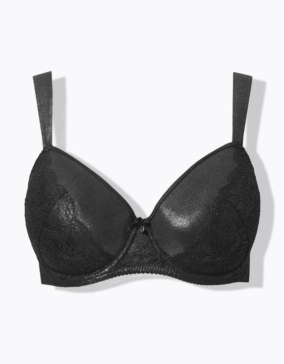 Produktbild Ulla Popken Bügel-BH, Spitze, Metallic-Effekt, Softcups, Cup B - G (Einzelpack, 95 E)