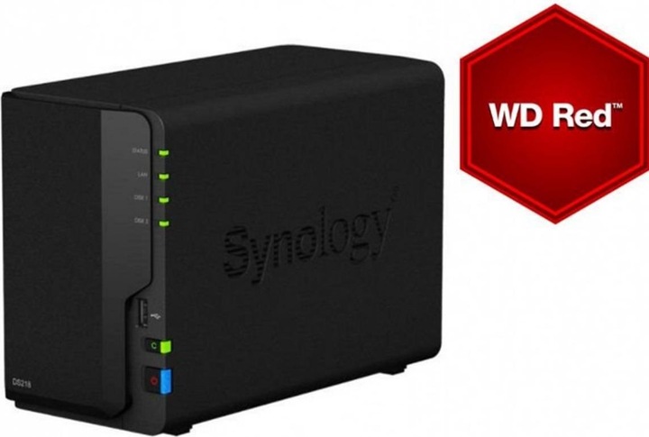 Produktbild Synology Ds218 (2 x 8 TB, WD Red Plus)