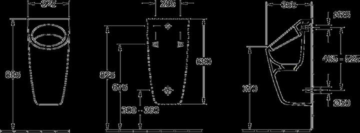 Produktbild Villeroy & Boch Villeroy und Boch Architectura Absaugurinal 558600 325x680x355mm, weiss