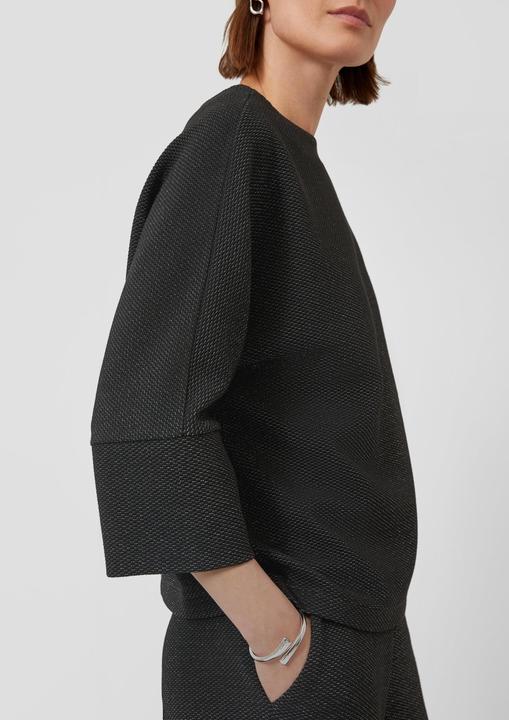Produktbild s.Oliver Sweatshirt Jacquard-Sweatshirt mit 3/4-Ärmeln und U-Boot-Ausschnitt (32)