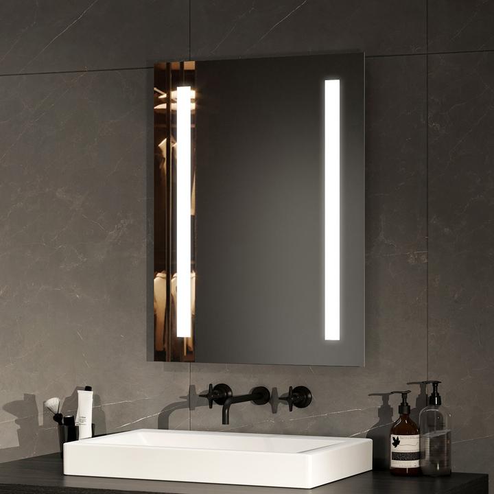 Actual product image Emke Bathroom Mirror With Lighting 40*60cm, Cool-White6500K, Dimmable, Wall Switch (60 x 45 cm)