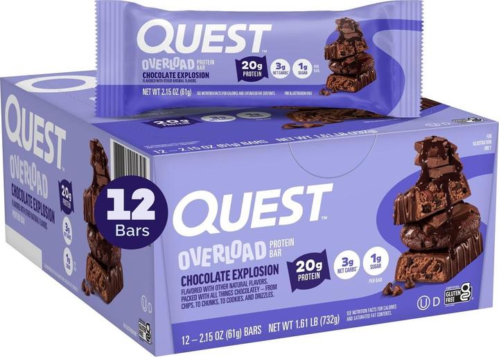 Produktbild Quest Nutrition Overload Bars (732 g, 12 Stk.)