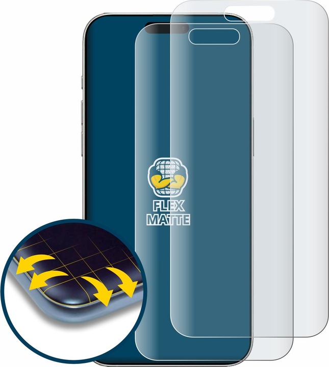 Produktbild BROTECT Fullscreen Schutzfolie Displayschutz Folie Matt Entspiegelungsfolie (2 Stück, Apple iPhone 16)