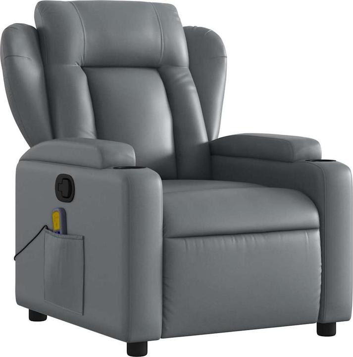 Actual product image vidaXL Massage chair grey imitation leather,Colour: Grey,Material