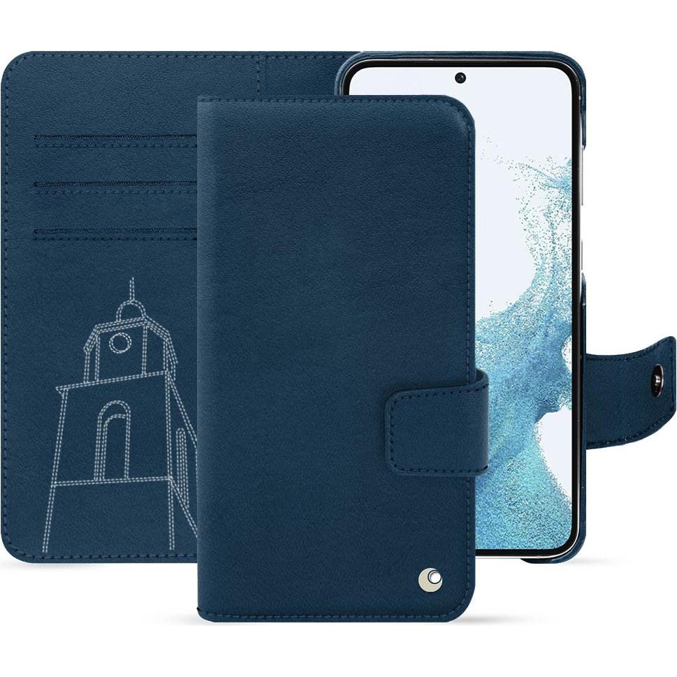 Noreve Lederschutzhülle Samsung Galaxy S23 (Samsung Galaxy S23), Smartphone Hülle, Blau