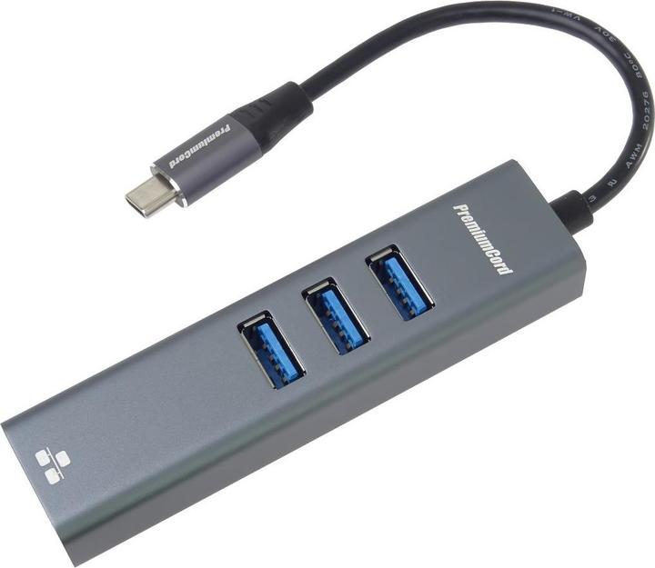 Produktbild PremiumCord Adapter USB-C na Gigabit + 3x USB 3.0 (USB)