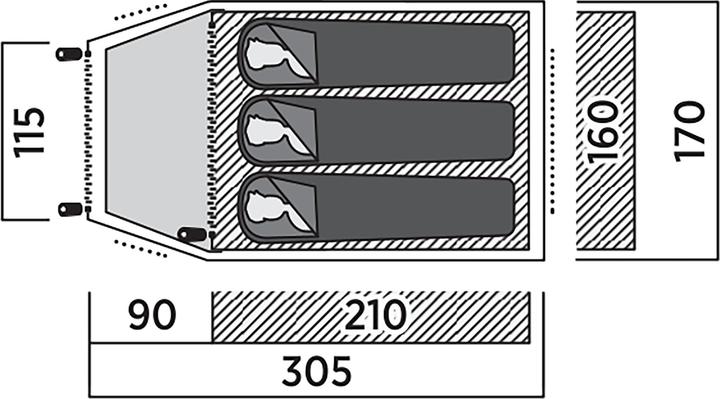 Productafbeelding Easy Camp Kuppelzelt Setesdal 3 (olivgr?n, mit Tunnel-Vorbau, Modell 2025) (3.70 kg, 3 personen)