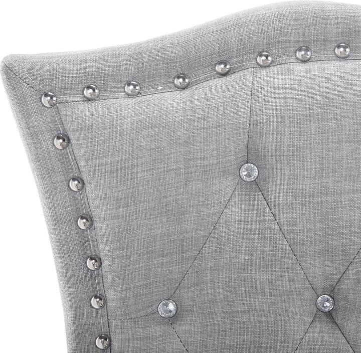 Actual product image Beliani Upholstered bed linen look grey slatted frame 90 x 200 cm METZ (90 x 200 cm)