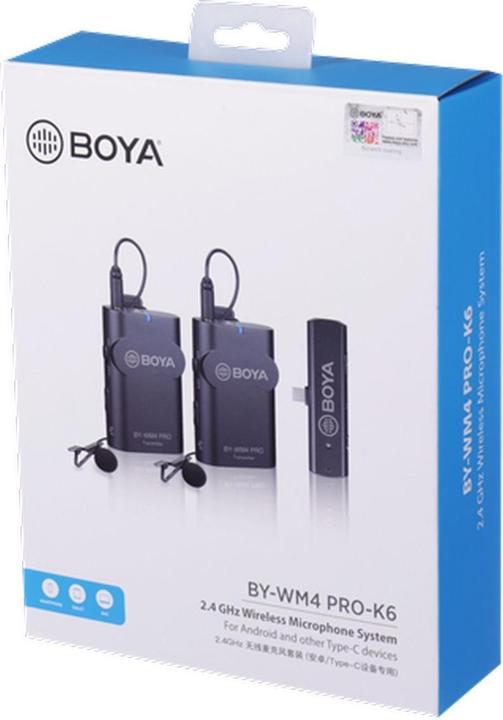 Actual product image Boya Microphone BY-WM4 Pro K6 Lavalier x2 Wireless USB-C