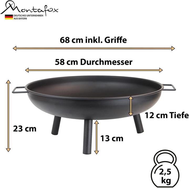 Immagine prodotto Montafox Ciotola da fuoco a treppiede (58 cm)