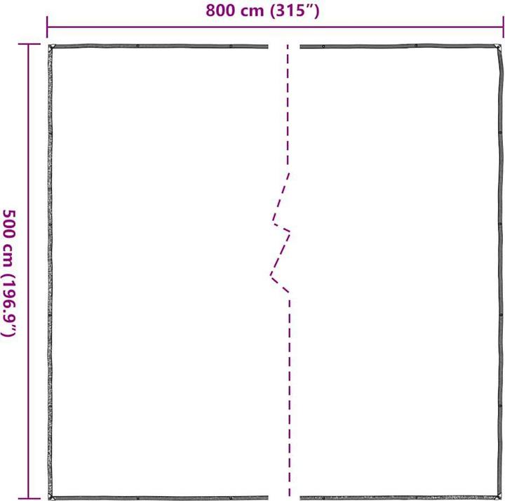 Actual product image VidaXL Transparent tarpaulin with eyelets 5x8 m polyethylene transparent tarpaulin (500 x 800 cm)