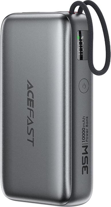 Acefast - Power Bank (M32) - with Telescopic Cable, Type-C, Fast Charge, PD35W, 10000mAh - Gray (10000 mAh, 35 W)