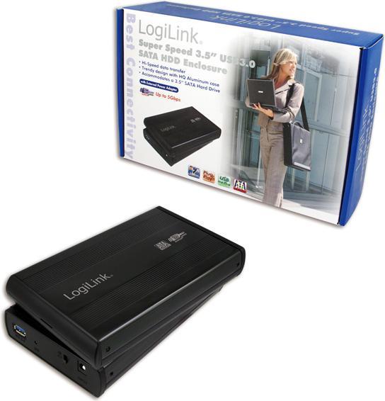 Productafbeelding LogiLink 3,5" SATA-schijfbehuizing, USB 3.0, zwart (3.5")