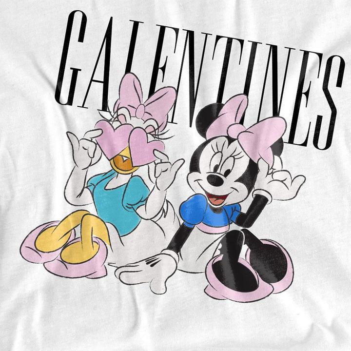 Actual product image Disney Unisex Adult Galentines Minnie Mouse Valentine's Day T-Shirt (S)