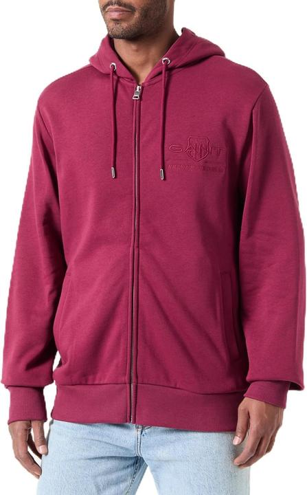 Image du produit GANT Sweat à capuche zippé tonal avec logo (M)