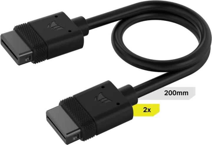 Image du produit Corsair Câble iCUE LINK, 2x 200mm avec connecteurs droits, Noir