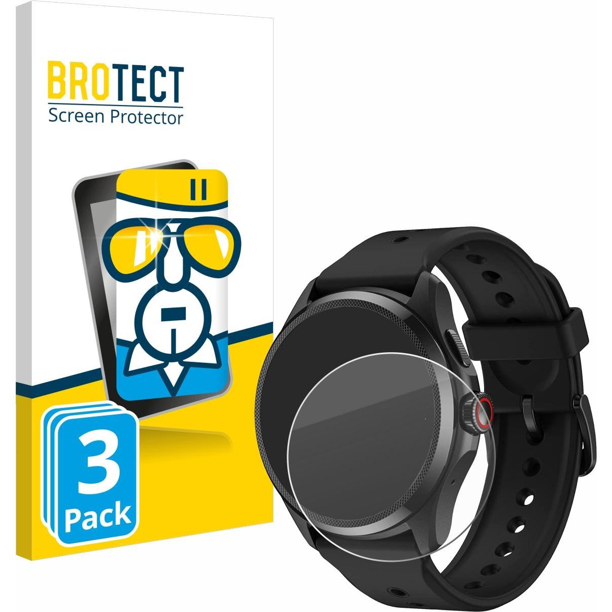 BROTECT Panzerglas Hartglas Displayschutz, Smartwatch Schutzfolie, Transparent