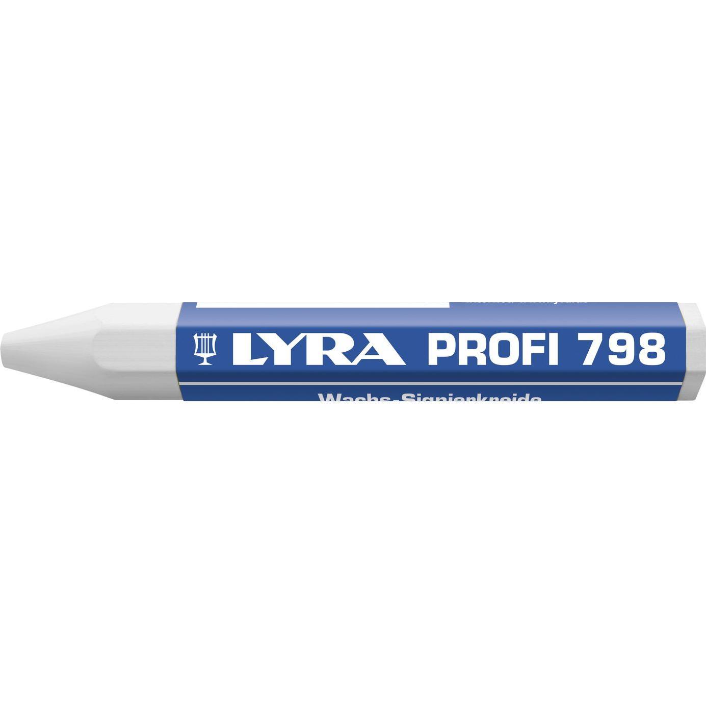 Lyra, Marker, Wachskreide 798 Sechskantform weiss Inhalt 12 Stück (Weiss, 12 mm, 12 x)
