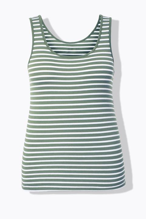 Produktbild Ulla Popken Tanktops, 2er-Pack, Ringel/uni, Unterhemden (58)