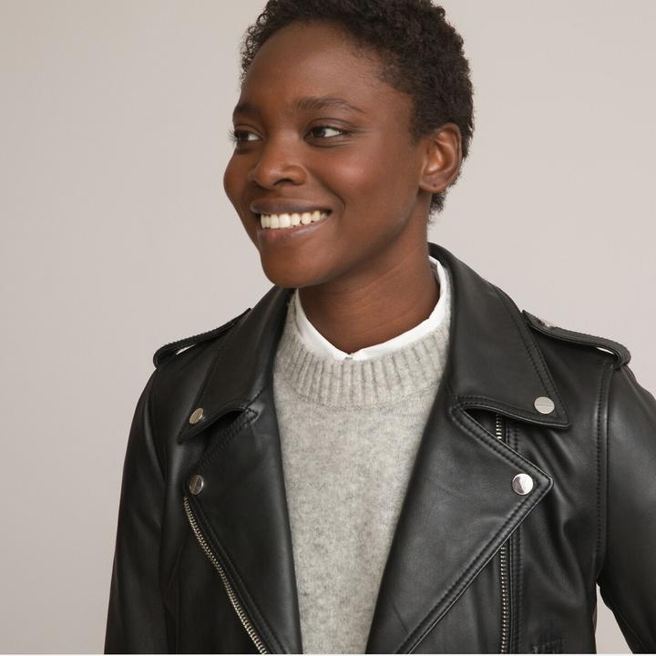 Actual product image La Redoute Collections Leather jacket Gaston (46)