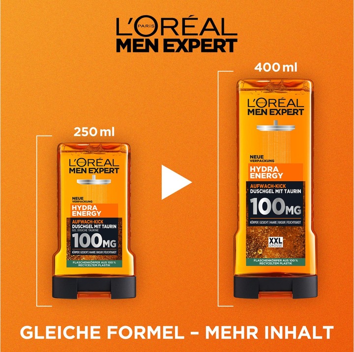 Actual product image L'Oréal Paris L ' Oreal, Hydra Energy, Shower Gel, 250 ml (250 ml)