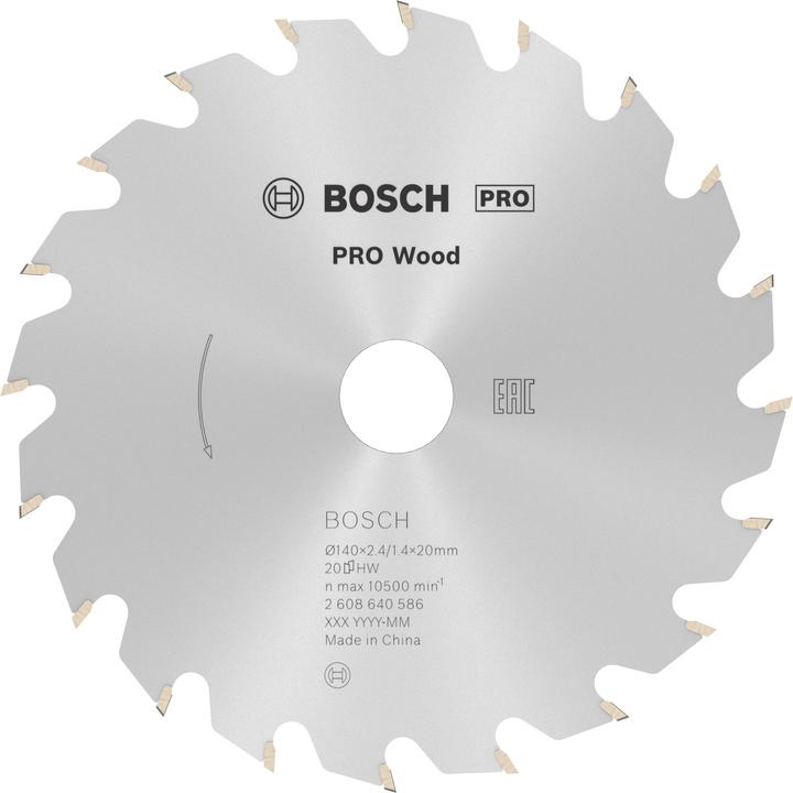 Actual product image Bosch Professional Zubehör PRO Wood circular saw blade, 140 x 2.4 x 20 mm
