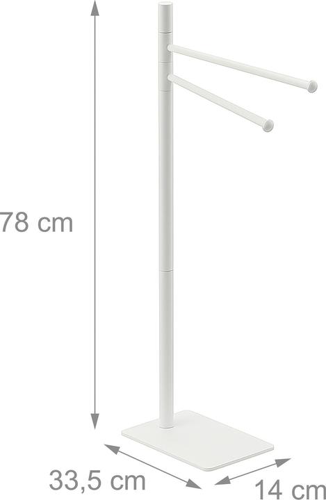 Actual product image Relaxdays - Handtuchständer Edelstahl 2-armig, Weiss, 78 x 33,5 x 14 cm