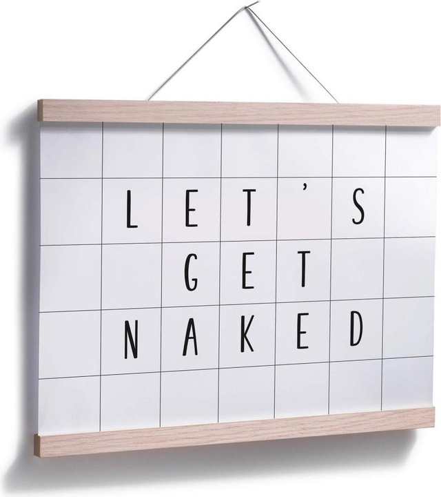 Actual product image Trenddeko with grid - let's get naked (40 x 30 cm)