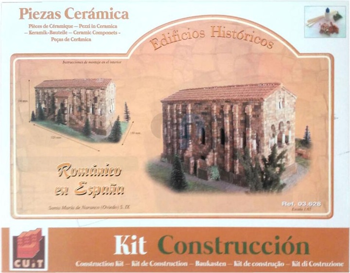 Actual product image Block Cuit. 3D ceramic model kit - Church of Santa Maria del Naranco - Asturias (11 x 18 x 26 cm)