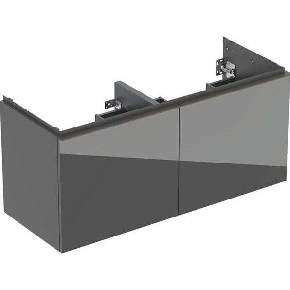 Geberit, Waschbeckenunterschrank, Acanto Unterschrank für Doppelwaschtisch, 2 Schubladen und 2 Innenschubladen, wandhäng...