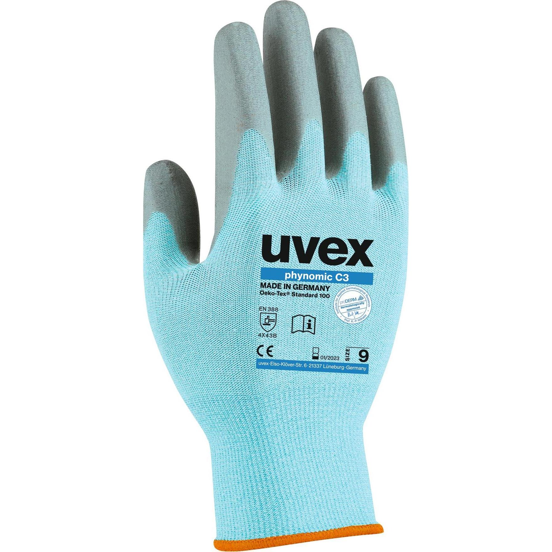 Uvex Safety, Schutzhandschuhe, Handschuhe Phynomic C3, Schnittschutzstufe 3, Polyamid (10)
