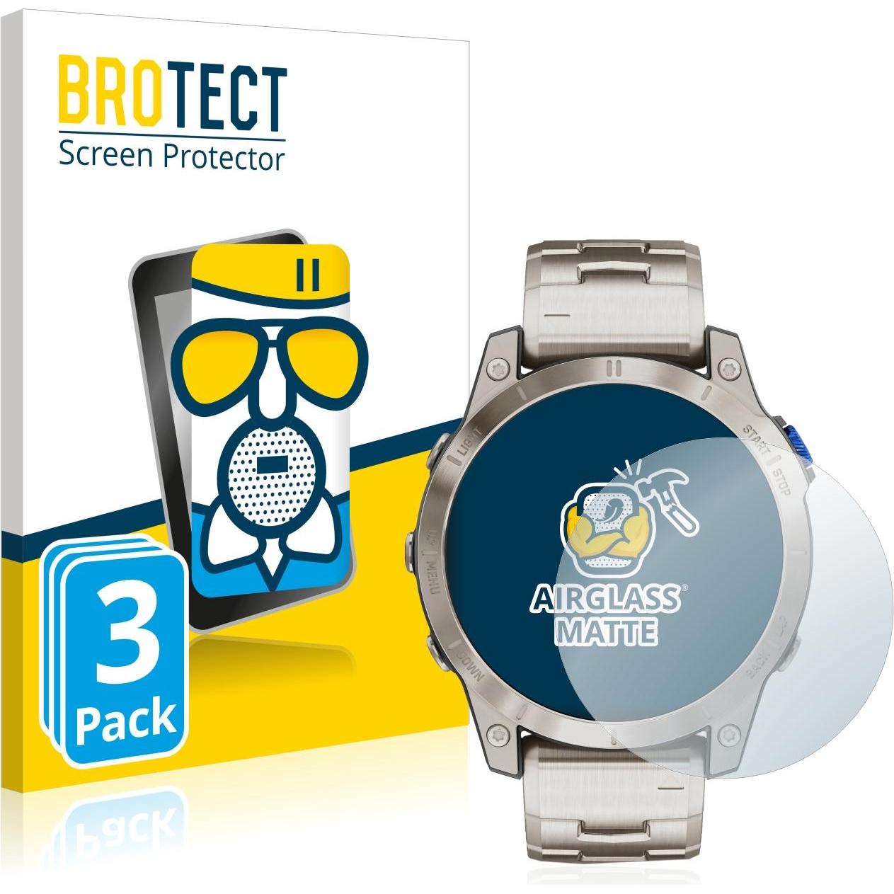 BROTECT AirGlass Panzerglasfolie Matt, Smartwatch Schutzfolie, Grau