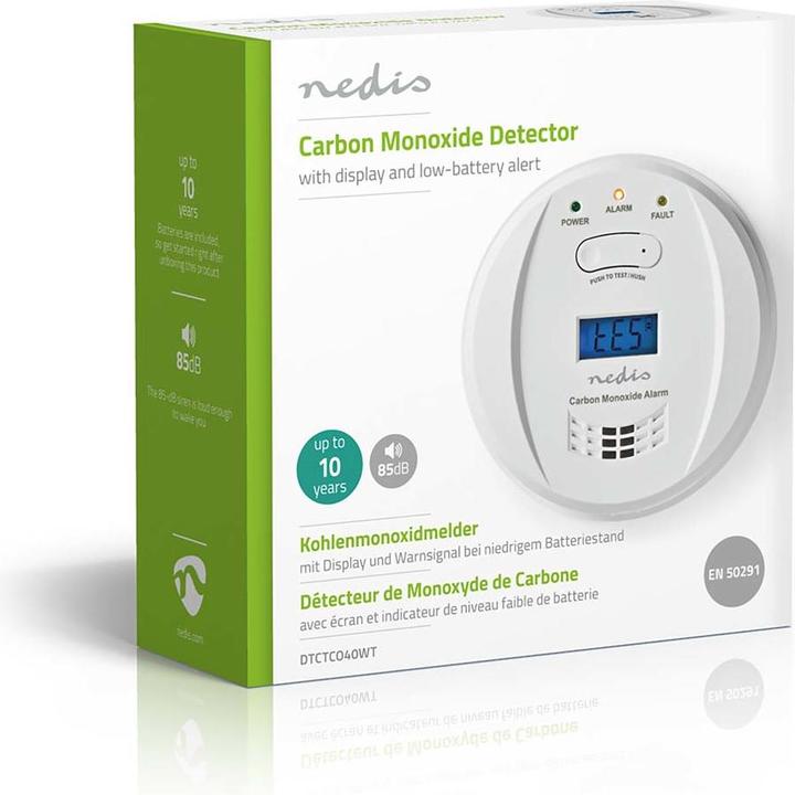 Actual product image Nedis Carbon monoxide alarm | Battery operated | Battery life up to: 5 years | With test button