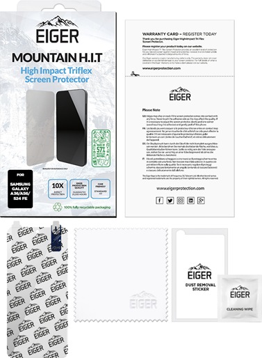 Produktbild Eiger Display-Folie (1er-Pack) Mountain H.I.T Clear (1 Stück, Samsung Galaxy A56, Samsung Galaxy S24 FE, Samsung Galaxy A36)