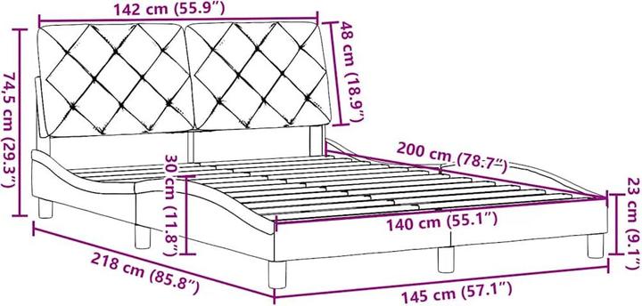 Image du produit vidaXL Bettgestell (140 x 190 cm)