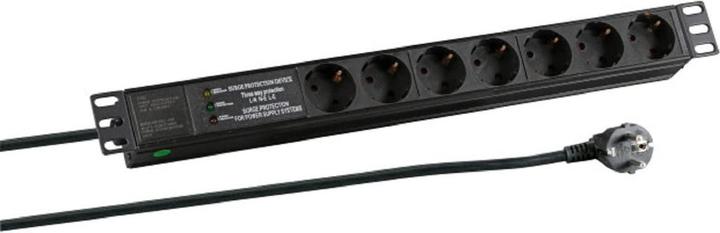 Produktbild EFB Elektronik 1HE Steckdosenleiste 7xCEE 7/3, ÜSS, Alu (7x, CEE 7/3, 2 m)