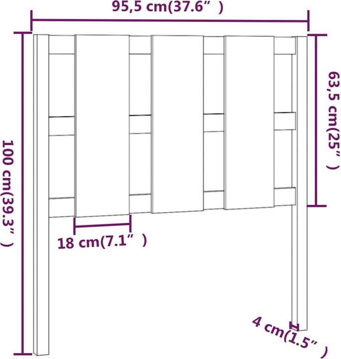 Image du produit vidaXL Kopfteil (95 x 5 x 100 cm)