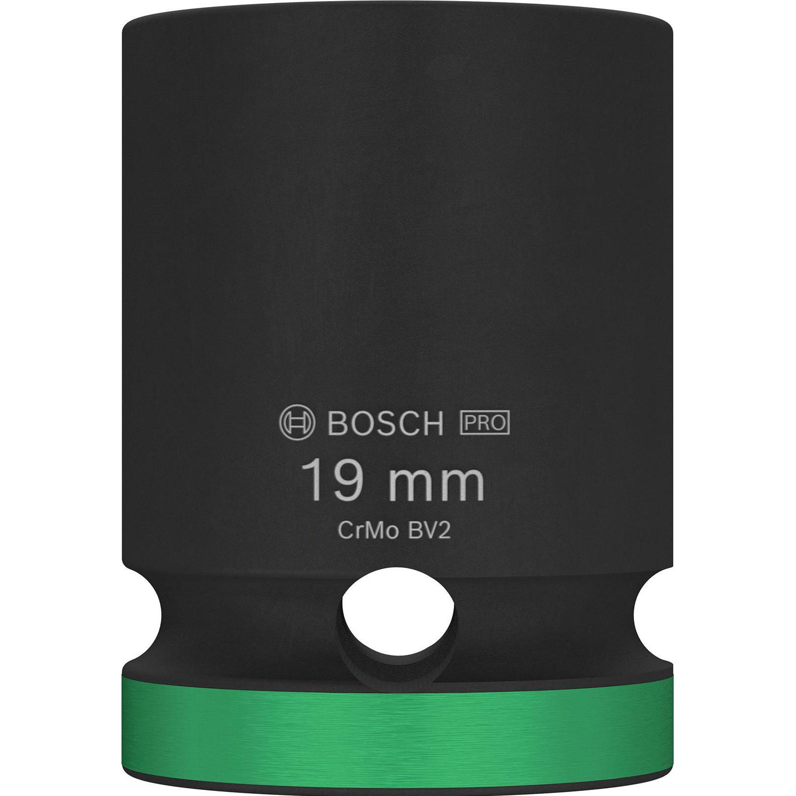 Bosch Professional Zubehör, Steckschlüssel + Stecknuss, PRO Impact Steckschlüsseleinsatz, 1/2", 19 mm, Standard (19 mm)