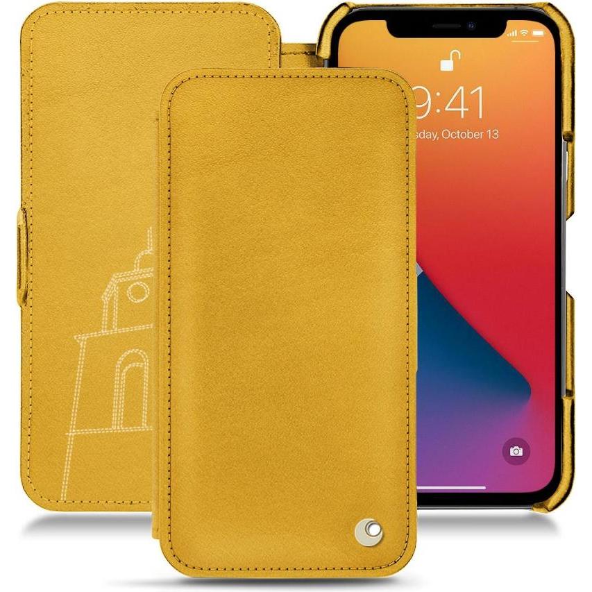 Noreve Lederschutzhülle horizontal (Apple iPhone 13 Pro), Smartphone Hülle, Orange