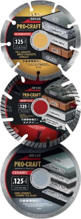 Immagine prodotto Procraft DS3.125 Diamanttrennscheiben set 3 tlg. 125 x 22,23 mm