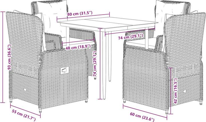 Produktbild vidaXL Garten Essgruppe