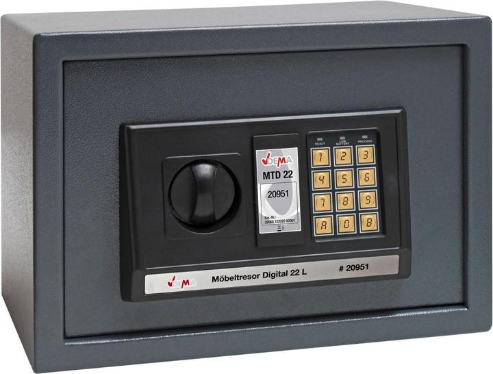 Immagine prodotto Dema Möbeltresor Digital 22 L. BTH: 35x25x25 cm (22 l)